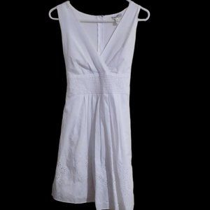 Corey P White Flower Lace Scalloped Sleeveless Sundress 4 NOS back tie zipper